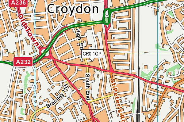 CR0 1QP map - OS VectorMap District (Ordnance Survey)