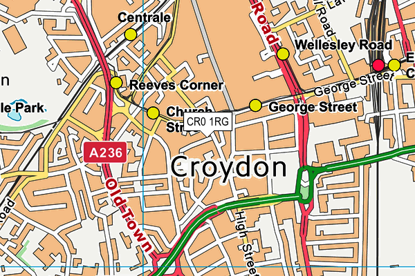 CR0 1RG map - OS VectorMap District (Ordnance Survey)