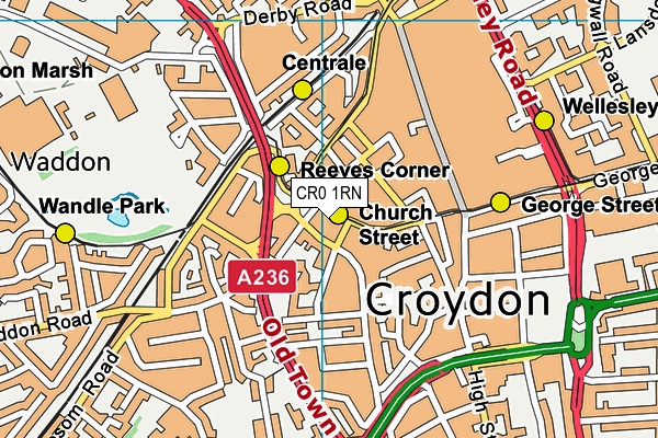 CR0 1RN map - OS VectorMap District (Ordnance Survey)