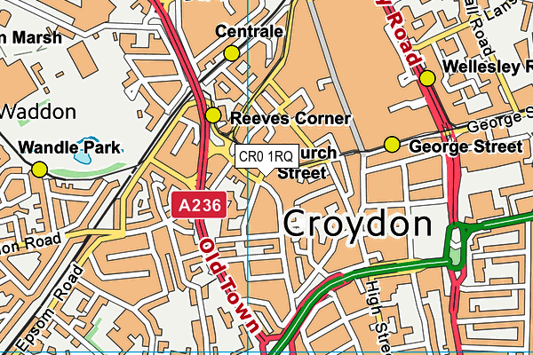 CR0 1RQ map - OS VectorMap District (Ordnance Survey)