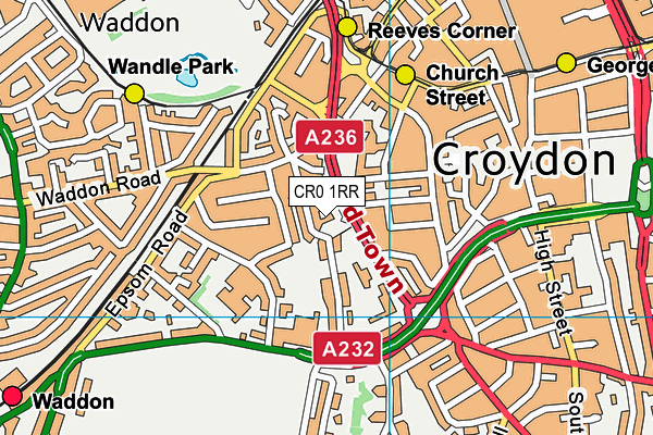 CR0 1RR map - OS VectorMap District (Ordnance Survey)