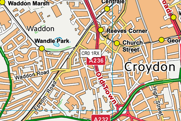 CR0 1RX map - OS VectorMap District (Ordnance Survey)