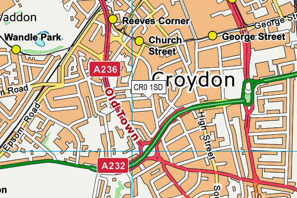 CR0 1SD map - OS VectorMap District (Ordnance Survey)