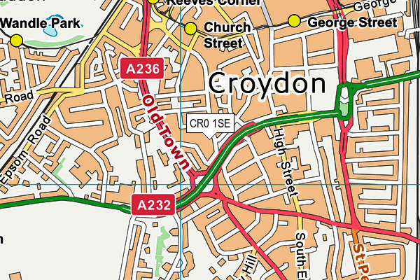 CR0 1SE map - OS VectorMap District (Ordnance Survey)