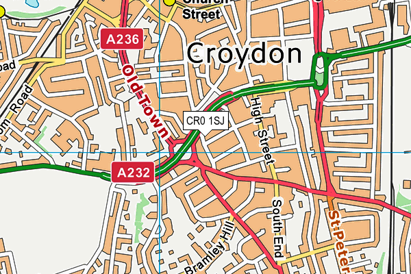 CR0 1SJ map - OS VectorMap District (Ordnance Survey)