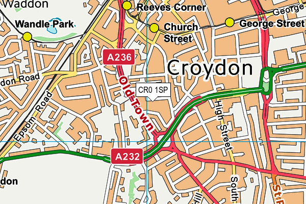 CR0 1SP map - OS VectorMap District (Ordnance Survey)