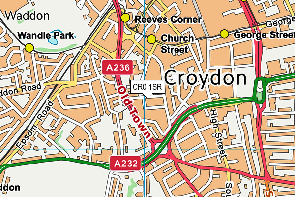 CR0 1SR map - OS VectorMap District (Ordnance Survey)