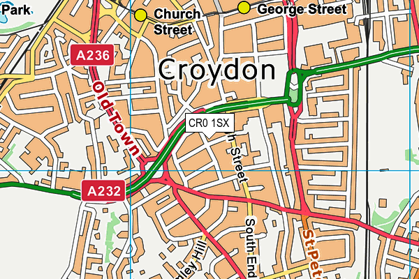 CR0 1SX map - OS VectorMap District (Ordnance Survey)