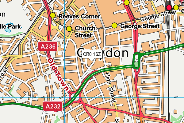 CR0 1SZ map - OS VectorMap District (Ordnance Survey)