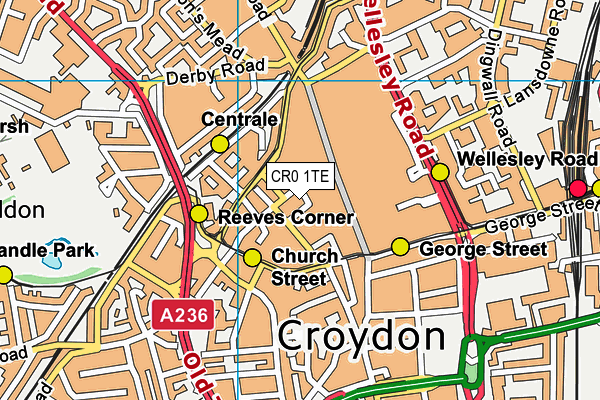 CR0 1TE map - OS VectorMap District (Ordnance Survey)