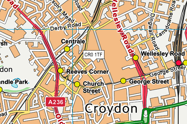 CR0 1TF map - OS VectorMap District (Ordnance Survey)