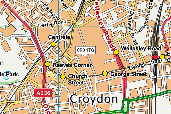 CR0 1TG map - OS VectorMap District (Ordnance Survey)