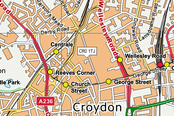 Profiles For Women (Croydon) (Closed) map (CR0 1TJ) - OS VectorMap District (Ordnance Survey)