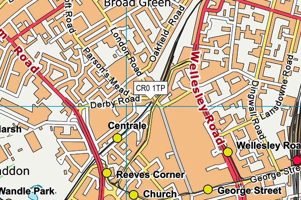 CR0 1TP map - OS VectorMap District (Ordnance Survey)