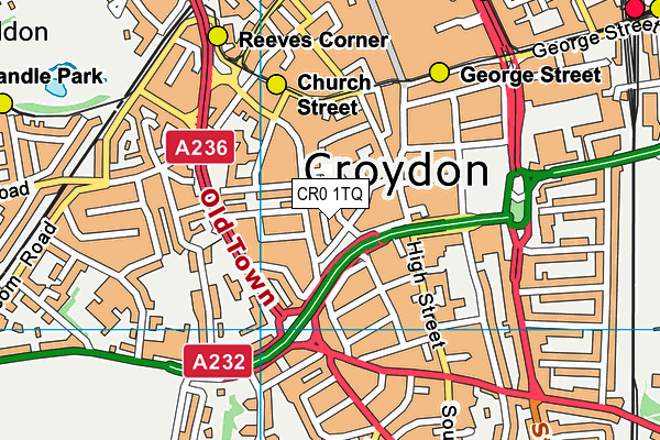 CR0 1TQ map - OS VectorMap District (Ordnance Survey)