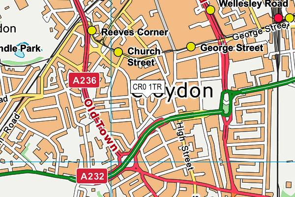 CR0 1TR map - OS VectorMap District (Ordnance Survey)