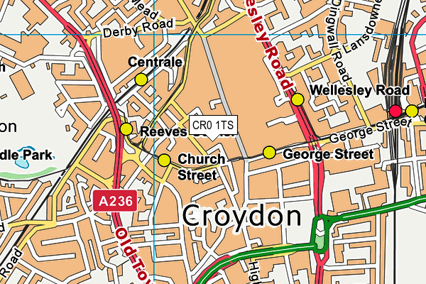 CR0 1TS map - OS VectorMap District (Ordnance Survey)