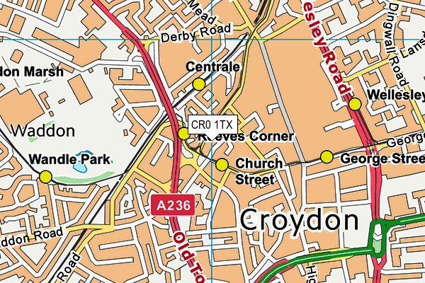 CR0 1TX map - OS VectorMap District (Ordnance Survey)