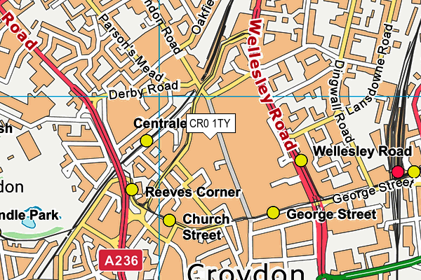 CR0 1TY map - OS VectorMap District (Ordnance Survey)