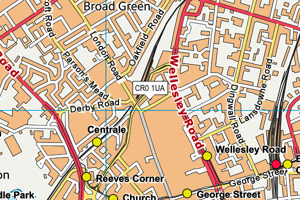 CR0 1UA map - OS VectorMap District (Ordnance Survey)