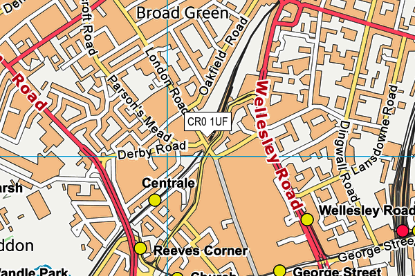 CR0 1UF map - OS VectorMap District (Ordnance Survey)