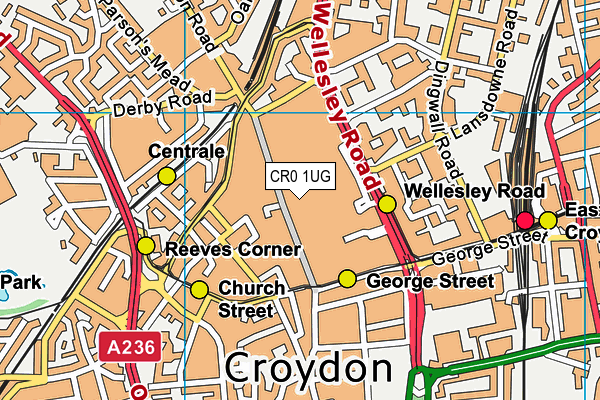 CR0 1UG map - OS VectorMap District (Ordnance Survey)