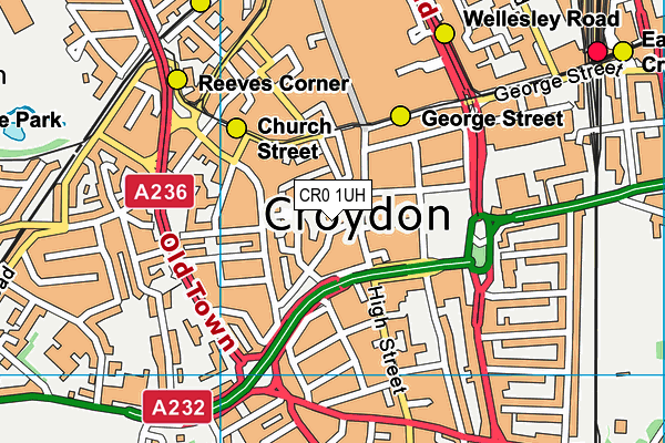 Anytime Fitness (Croydon) (Closed) map (CR0 1UH) - OS VectorMap District (Ordnance Survey)