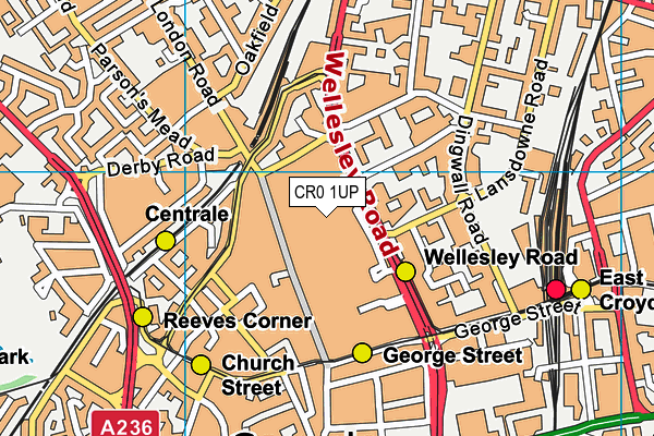 CR0 1UP map - OS VectorMap District (Ordnance Survey)