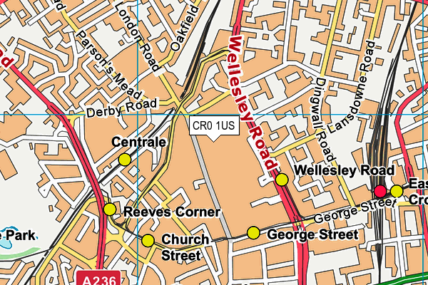 CR0 1US map - OS VectorMap District (Ordnance Survey)