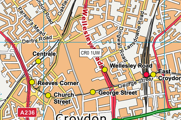 CR0 1UW map - OS VectorMap District (Ordnance Survey)