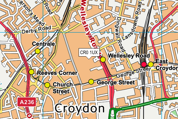 CR0 1UX map - OS VectorMap District (Ordnance Survey)