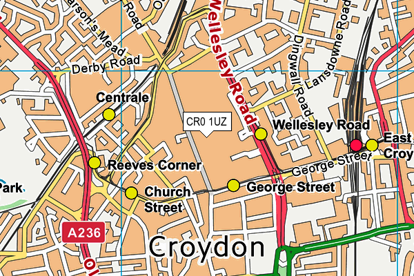 CR0 1UZ map - OS VectorMap District (Ordnance Survey)