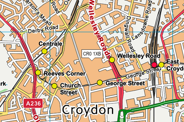 CR0 1XB map - OS VectorMap District (Ordnance Survey)