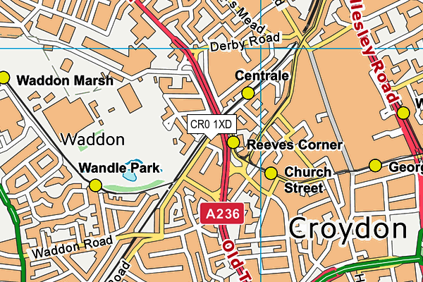 CR0 1XD map - OS VectorMap District (Ordnance Survey)