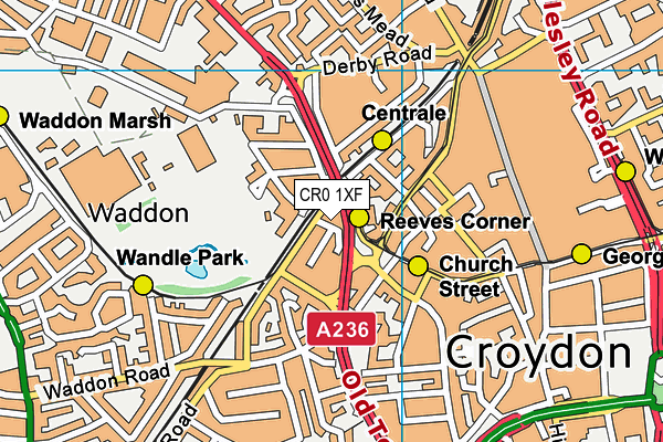 CR0 1XF map - OS VectorMap District (Ordnance Survey)