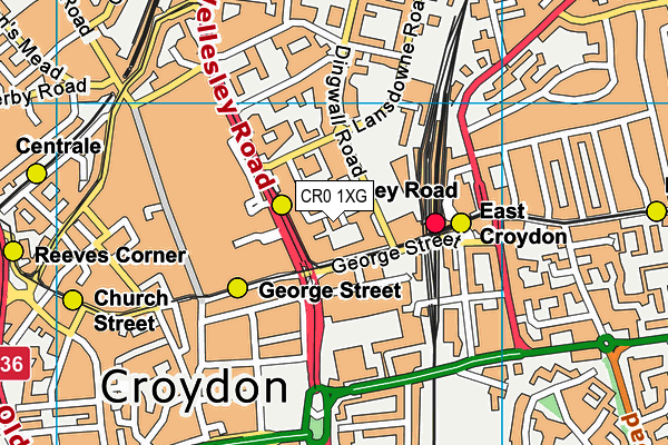 CR0 1XG map - OS VectorMap District (Ordnance Survey)