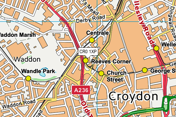 CR0 1XP map - OS VectorMap District (Ordnance Survey)