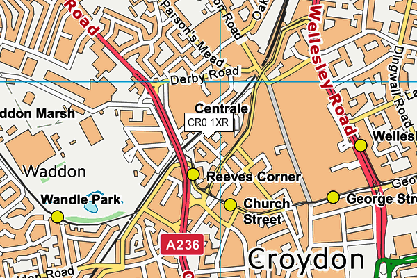 CR0 1XR map - OS VectorMap District (Ordnance Survey)