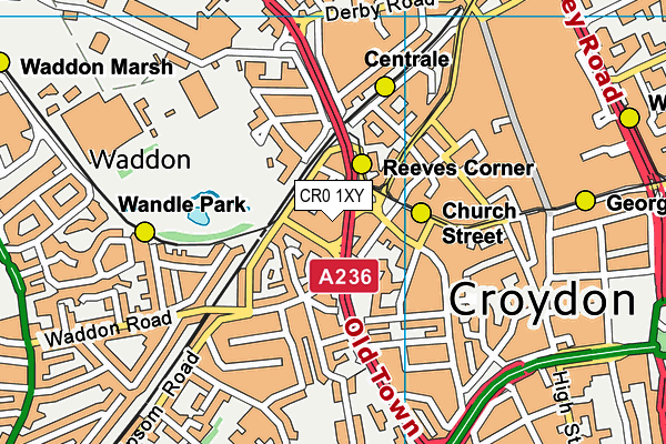 CR0 1XY map - OS VectorMap District (Ordnance Survey)