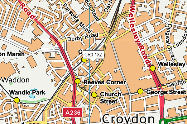 CR0 1XZ map - OS VectorMap District (Ordnance Survey)