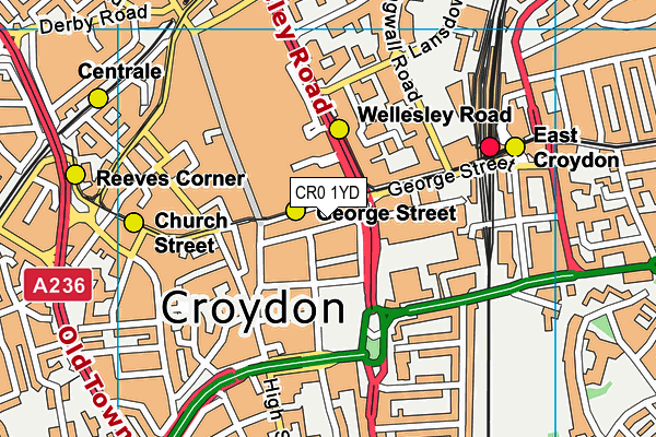 CR0 1YD map - OS VectorMap District (Ordnance Survey)