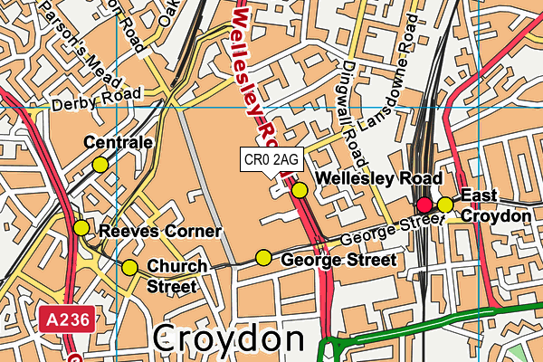 CR0 2AG map - OS VectorMap District (Ordnance Survey)