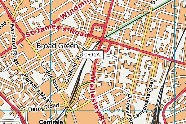 CR0 2AJ map - OS VectorMap District (Ordnance Survey)