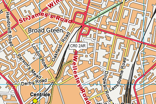 Croydon Vision map (CR0 2AR) - OS VectorMap District (Ordnance Survey)