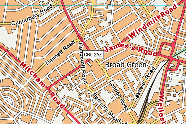 CR0 2AZ map - OS VectorMap District (Ordnance Survey)