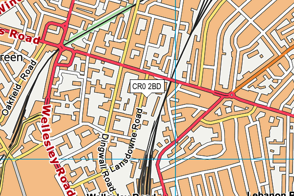 CR0 2BD map - OS VectorMap District (Ordnance Survey)