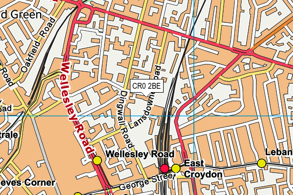 CR0 2BE map - OS VectorMap District (Ordnance Survey)