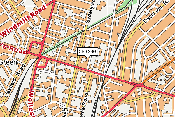 CR0 2BG map - OS VectorMap District (Ordnance Survey)