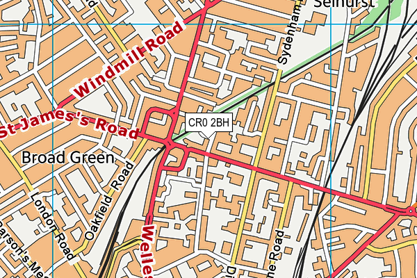 CR0 2BH map - OS VectorMap District (Ordnance Survey)