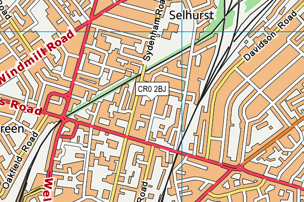 CR0 2BJ map - OS VectorMap District (Ordnance Survey)